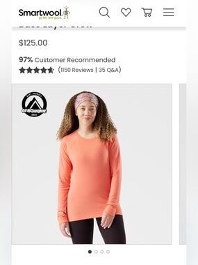 Smartwool Women's Coral Crewneck Merino Base Layer Top